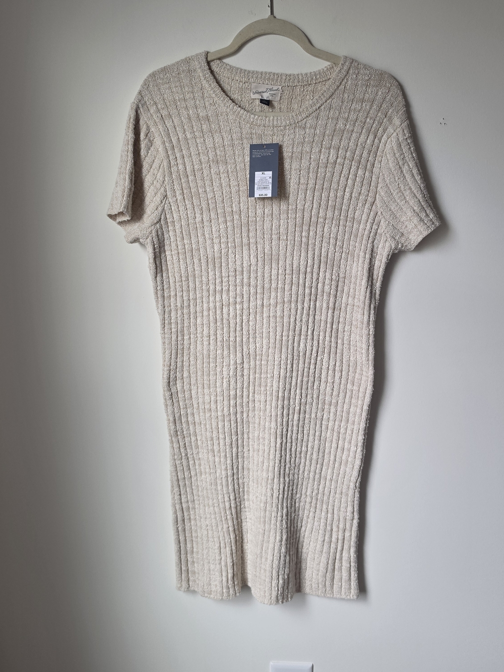 Short Sleeve Ribbed Knit Dress